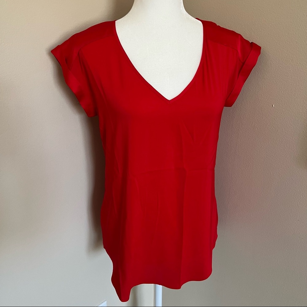 Rolled Sateen Sleeve Shell